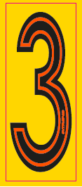 STICKER NUMBER “3” (SET 10 pcs.)