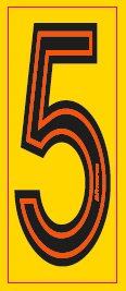 STICKER NUMBER “5” (SET 10 pcs.)