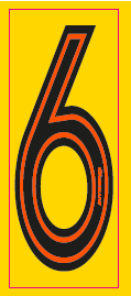 STICKER NUMBER “6” (SET 10 pcs.)